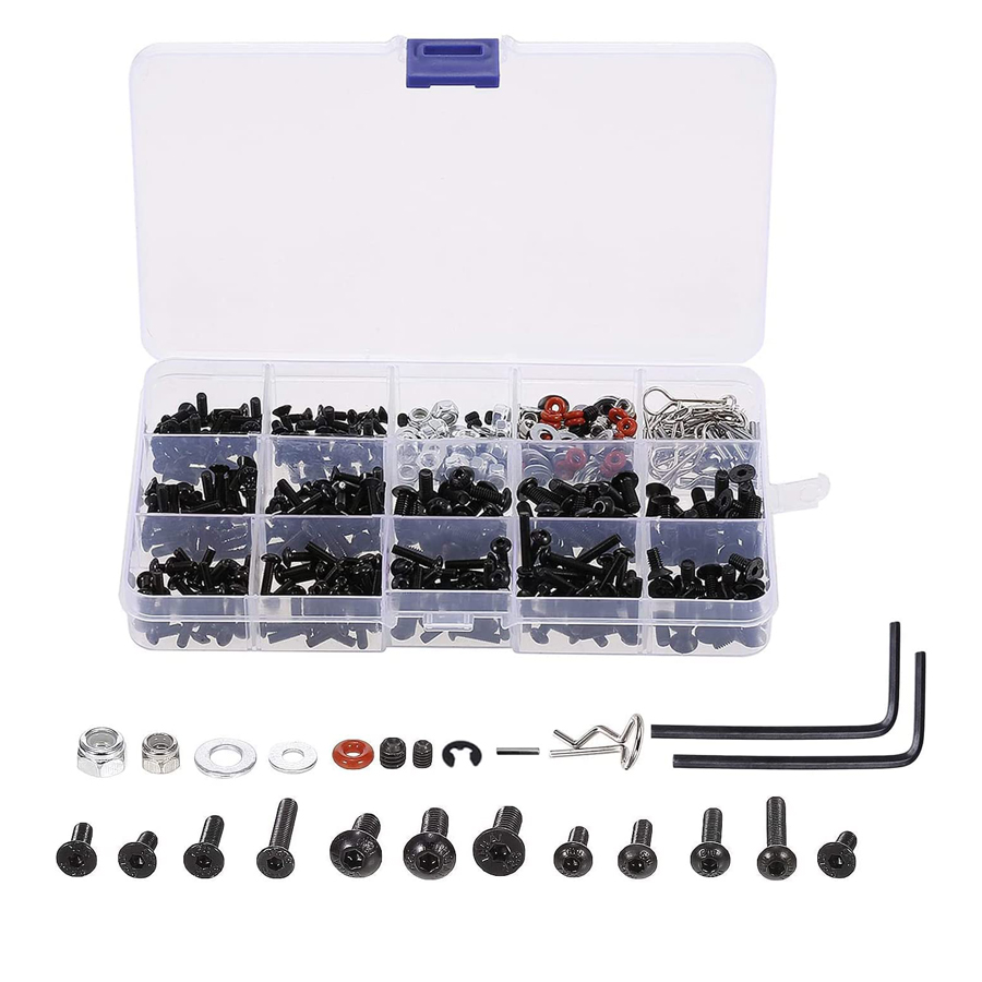 Fpv Drone Tool Kit - 522PCS Universal RC สกรูชุดอะไหล่ชุดฮาร์ดแวร์ตัวยึดสําหรับ Traxxas/Arrma/Redcat/Axial /Tamiya/HPI